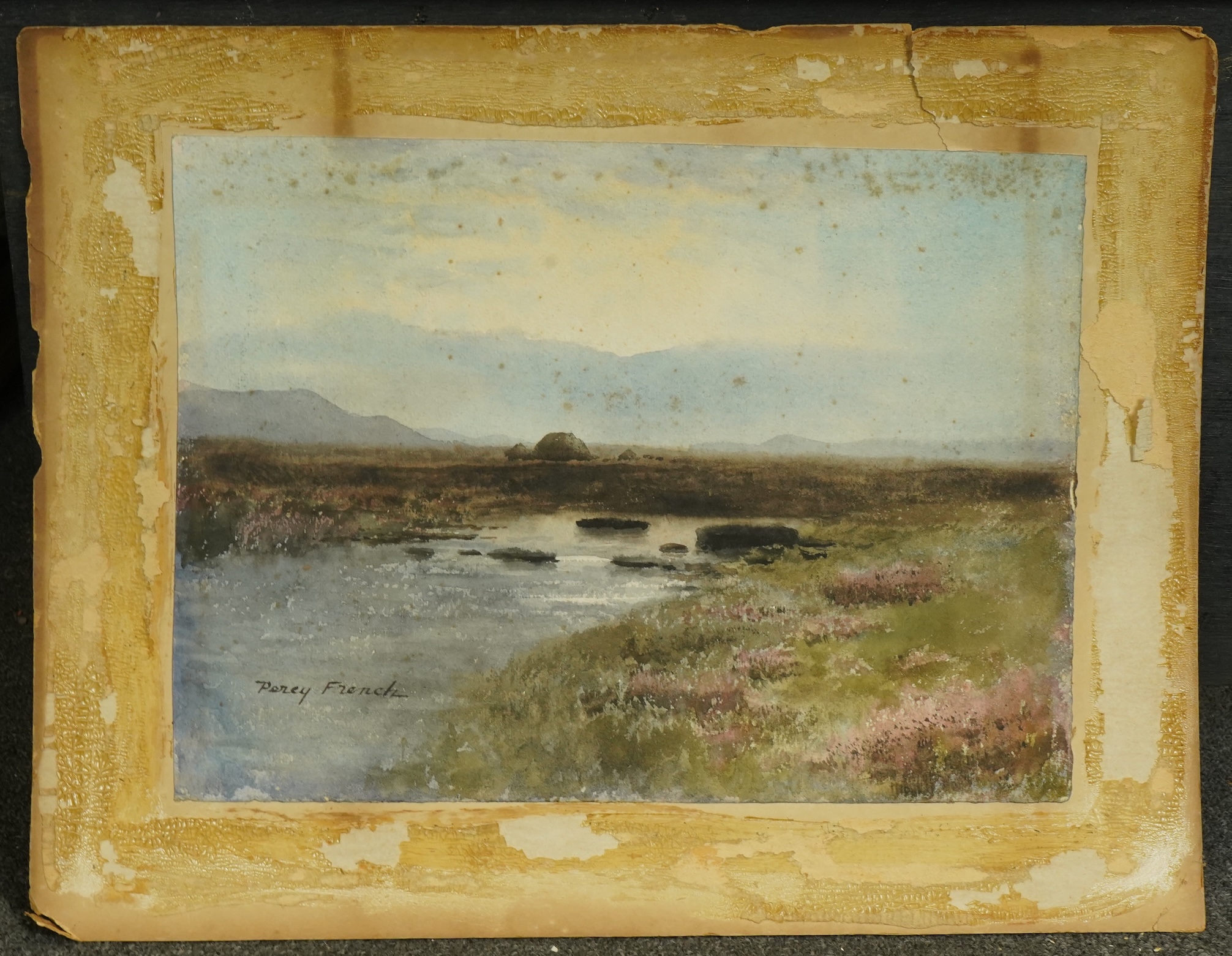 William Percy French (Irish, 1854-1920), Moorland scene, watercolour, 27 x 36cm